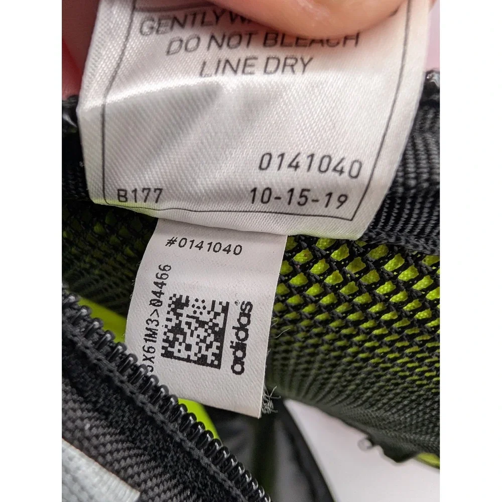 Adidas Navy Blue Black Backpack with Shoe Compartment Neon Yellow Interior